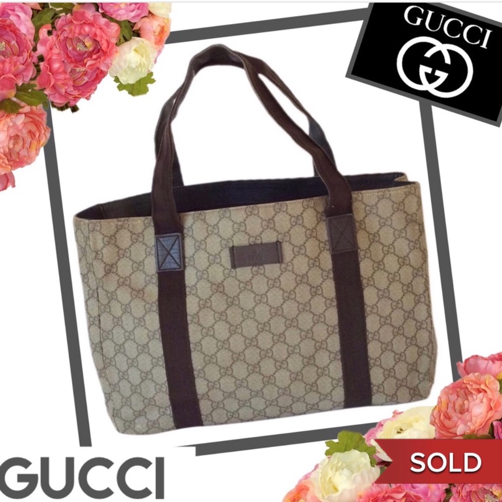 SOLD!! GUCCI GG SUPREME Coated Canvas Tote